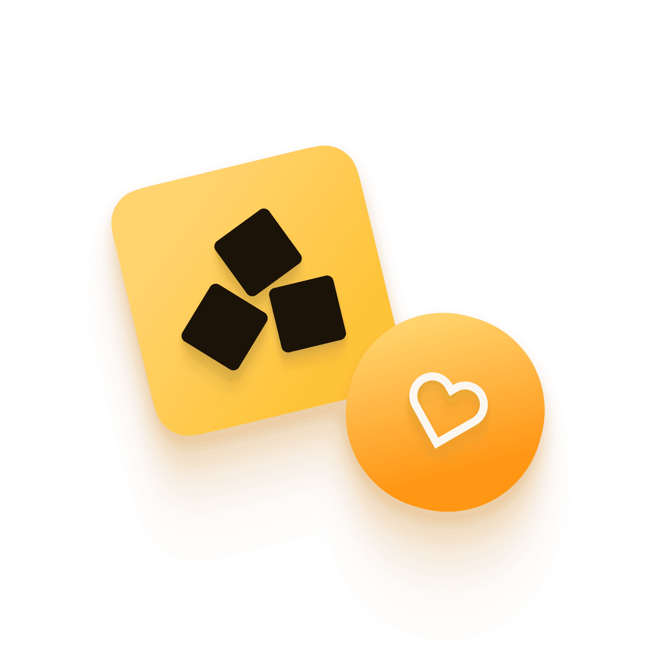 Anyfins app-logotyp bredvid en ikon med ett hjärta