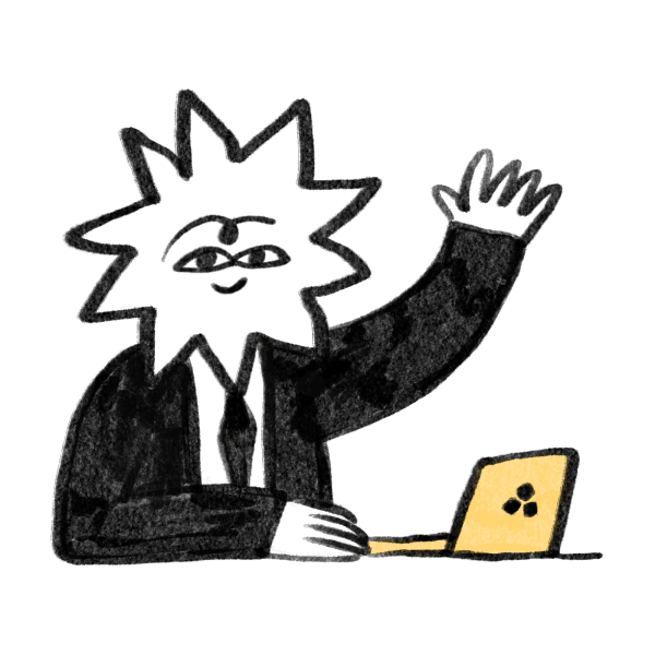 Illustration av en person som vinkar.