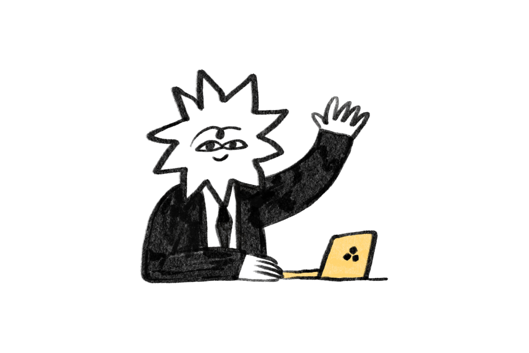 Illustration av en person som vinkar.